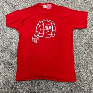 Vintage Russell Athletics shirt mens XL red short sleeve single stitch beer‎ 80s